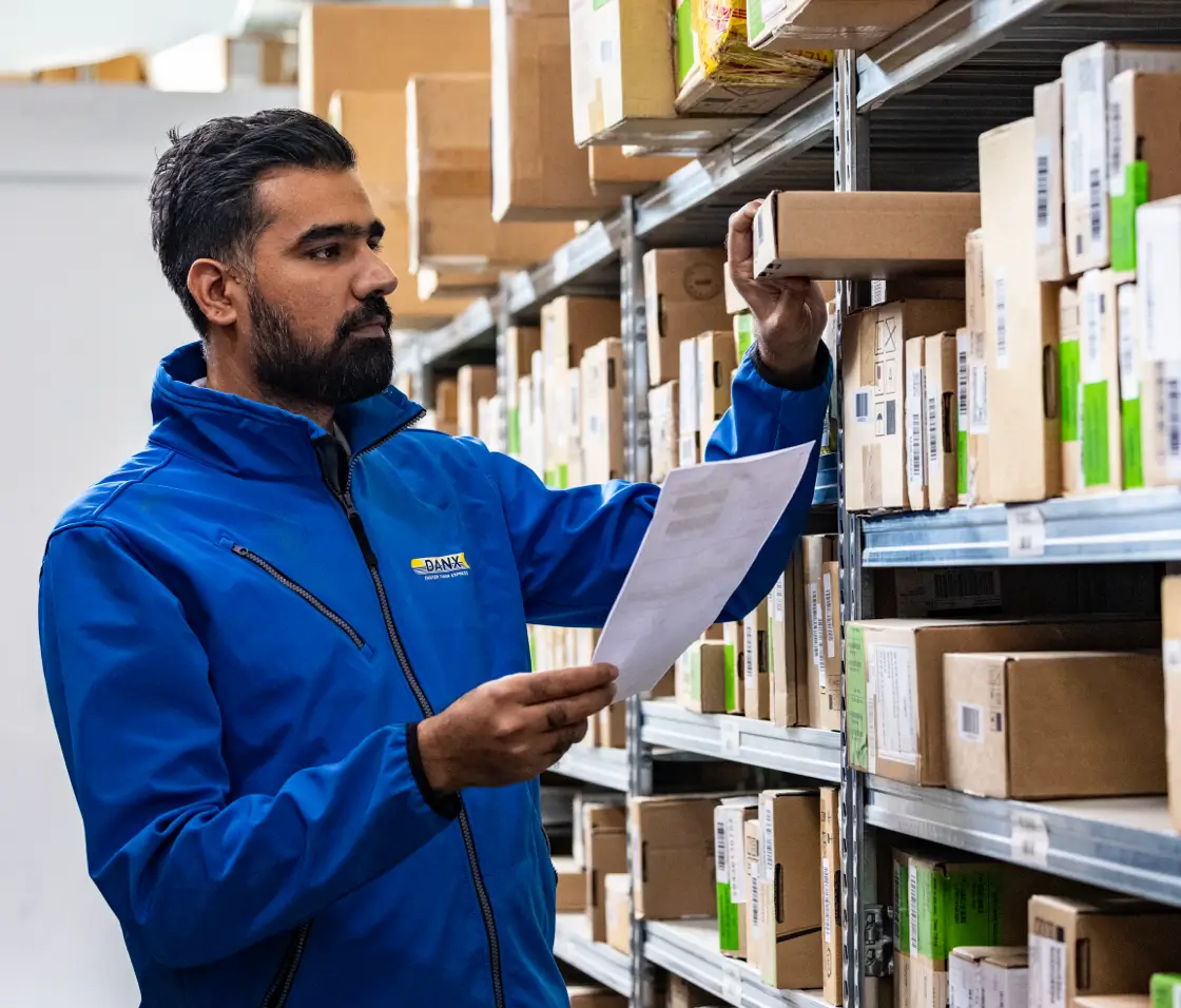 man checking order