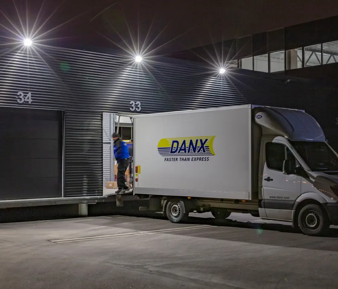 DANX truck at night