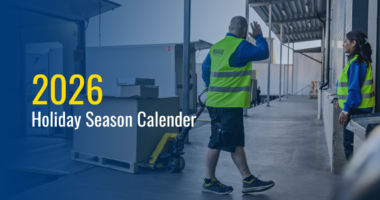 Logistics Staff Working Outside Terminal, Waving While Moving Trolley