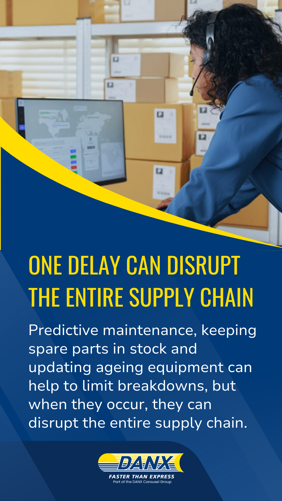 Woman monitoring the supply chain, making sure all arrives on time.