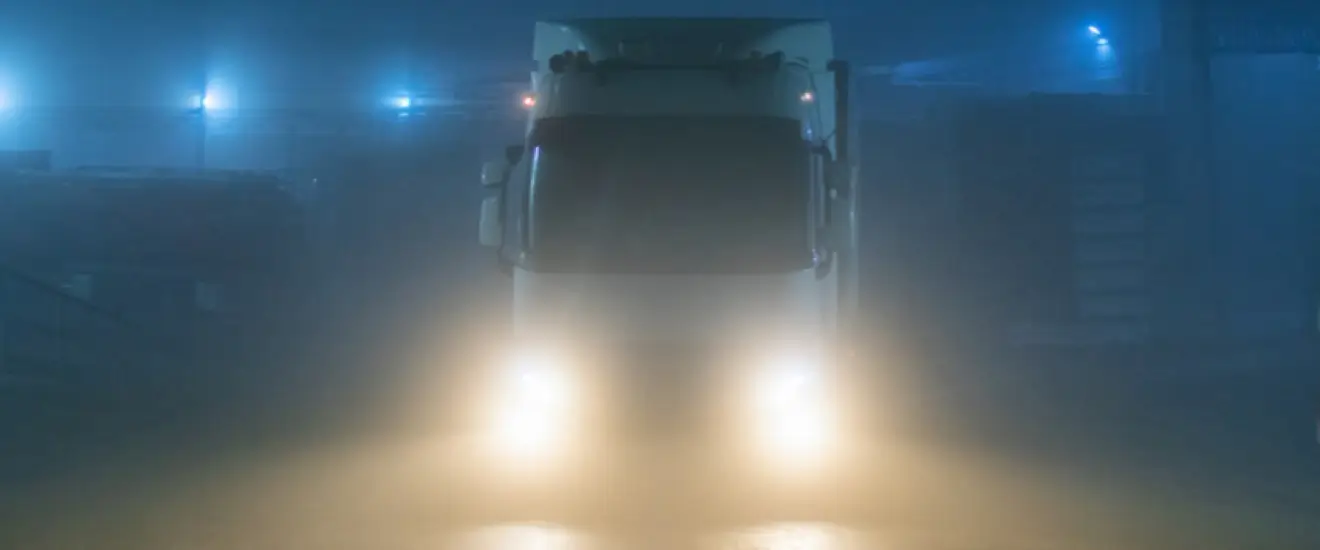 lorry at night